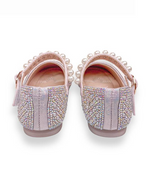 DOE A DEAR | Pearl Strap Charm Kids Flat Shoes | Pink