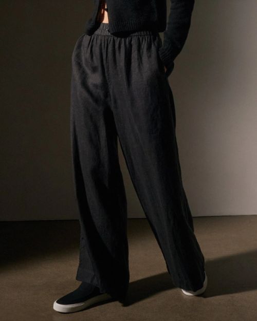 JAMES PERSE | Lightweight Linen Culotte Pant | Black