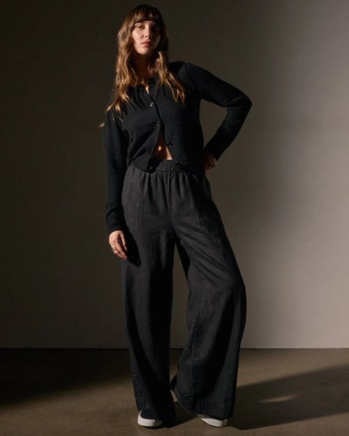 JAMES PERSE | Lightweight Linen Culotte Pant | Black