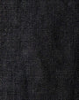 Close-up of lightweight black linen fabric, showcasing its texture and weave.