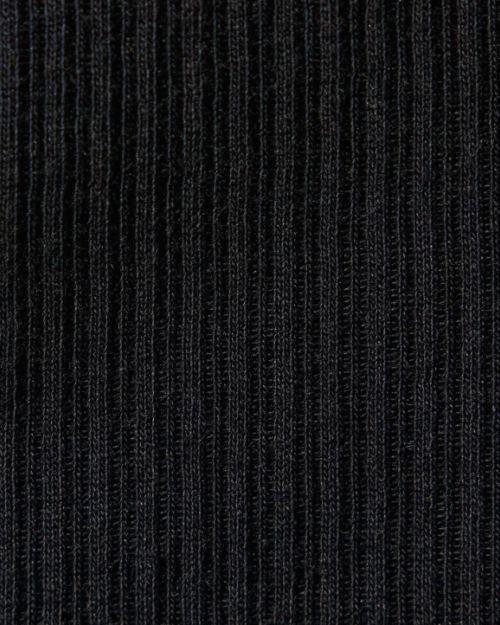 Black cotton tank fabric featuring a textured stripe pattern, showcasing a sleek and modern design.
