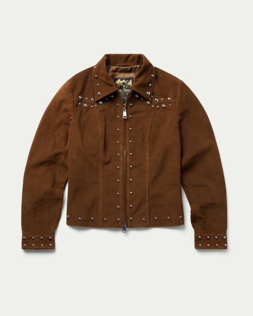SHAEFER | Women's Studded Suede Jacket | Brown