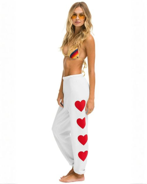 AVIATOR NATION | Heart Stitch-Sweatpant | White