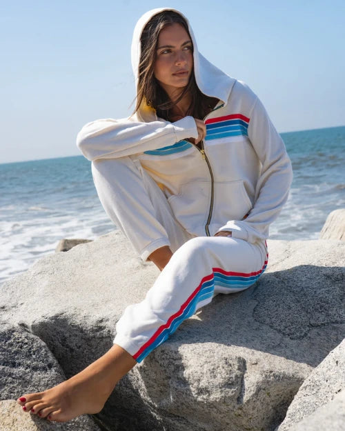 AVIATOR NATION | 5 Stripe America Sweatpants | Vintage White