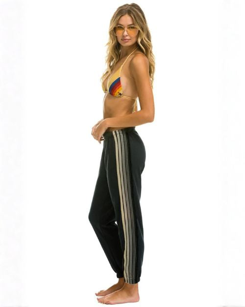 AVIATOR NATION | 5 Stripe Sweatpant | Charcoal Grey