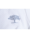 close up of Post Oak logo stitched on robe.