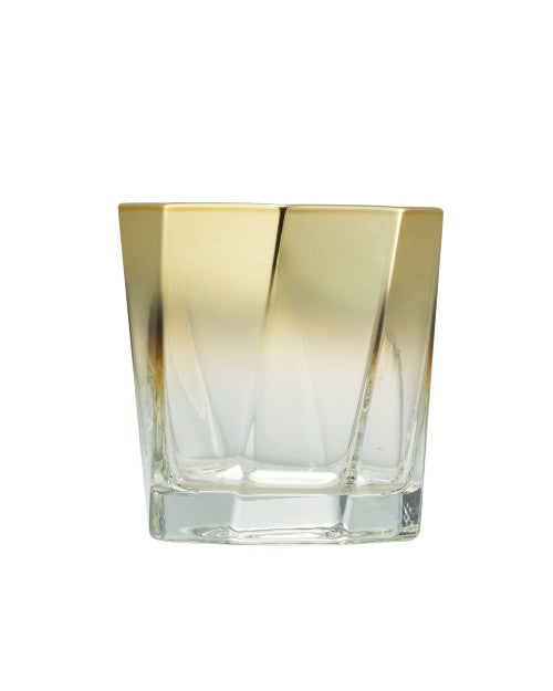 Helix Double Old Fashioned glass with gold ombre.