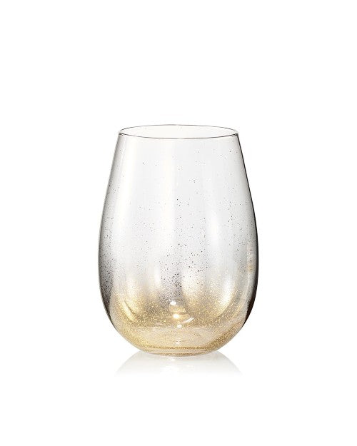 Gold Orion Tumbler Glass in front of white background. 