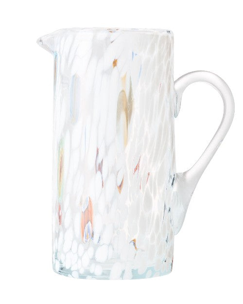 White Gala Pitcher in front of white background.