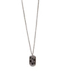 Suzanne Kalan Inlay Dog Tag Pendant Necklace in front of white background.