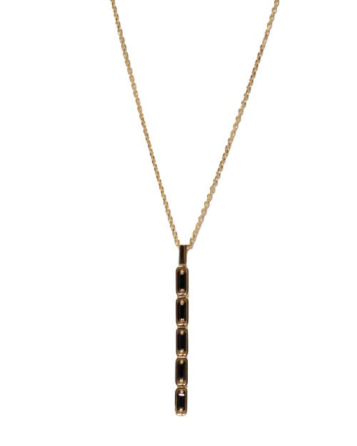 Suzanne Kalan Inlay Large Bar Necklace in front of white background.