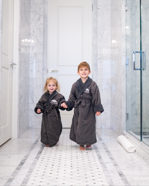 THE POST OAK | Kids Robe | Charcoal