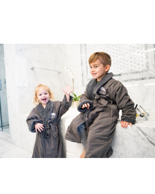 THE POST OAK | Kids Robe | Charcoal