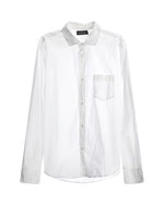 Brooks Button-Up Shirt in front of white background.