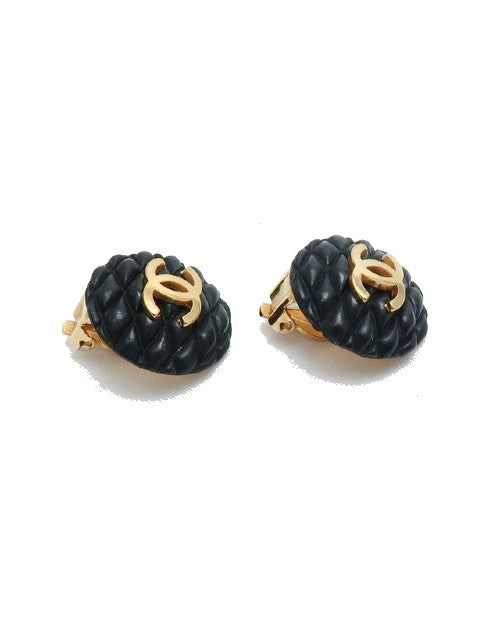 Side view of Icon Series CC Quilted Earrings.