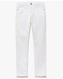 L'Homme Slim Twill Jeans in white in front of white background. 