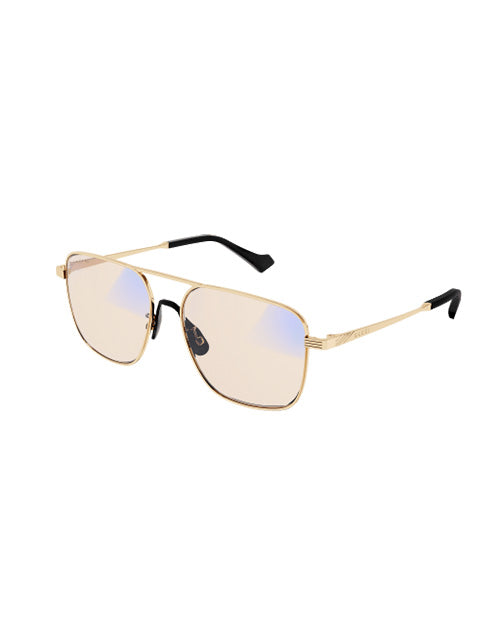 Gucci Interlocking GG Blue and Beyond Men's Sunglasses in front of white background. 