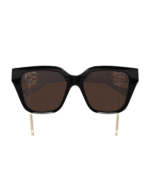 Front view of Gucci Chain Woman Sunglasses. 