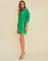 SUBOO | Gravity Cut Out Gathered Sleeve Shirt Dress | Green