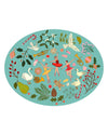 Teal serving tray with all 12 Days of Christmas plate designs combined into one.