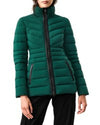 Model wearing vibrant green Patsy-NF Hooded Down Jacket.