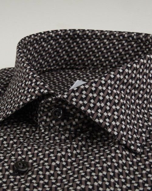 STENSTROMS | Patterned Twill Shirt | Light Brown