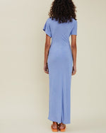 Back view of Ether Rouched Midi Dress. 