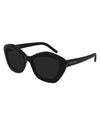 Saint Laurent New Wave Woman Sunglasses in front of white background. 