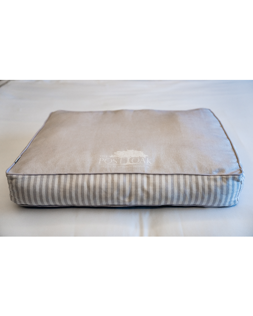 The Post Oak Dog Bed with Linen Cover. 