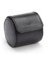 The Post Oak Travel Watch Case closed to show black leather exterior.