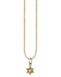 Gold chain with gold and diamond Star of David pendant. 